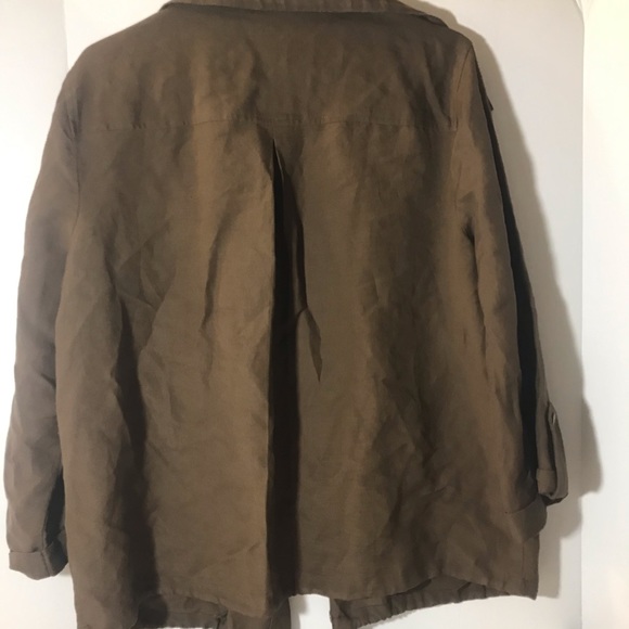 Christopher & Banks jacket size xl linen rayon brown office core busines… - Picture 9 of 10
